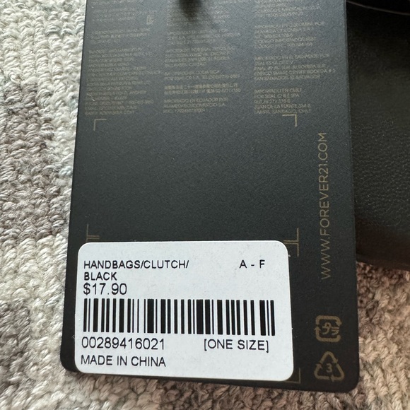 NWT Black Gold Forever 21 Crossbody bag Clutch Purse Removable Chain - Picture 10 of 14